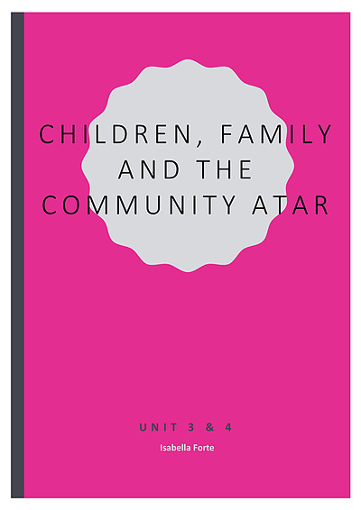 Cover page of ATAR Children, Family and the Community Notes (79%)