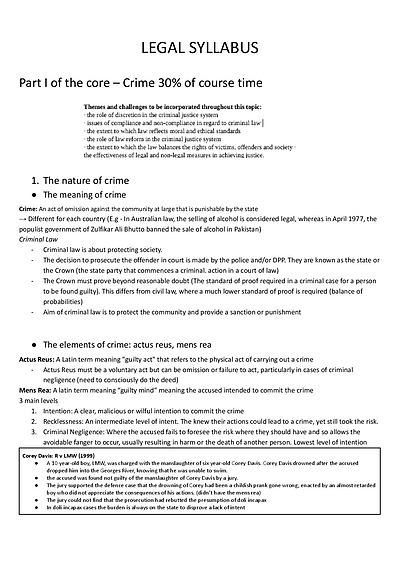 Cover page of Full Legal Studies Syllabus
