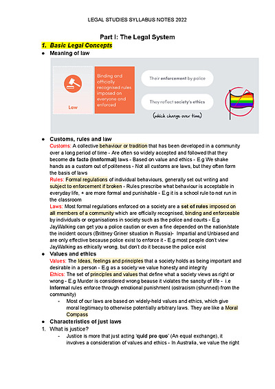 Cover page of Full Legal Studies Syllabus