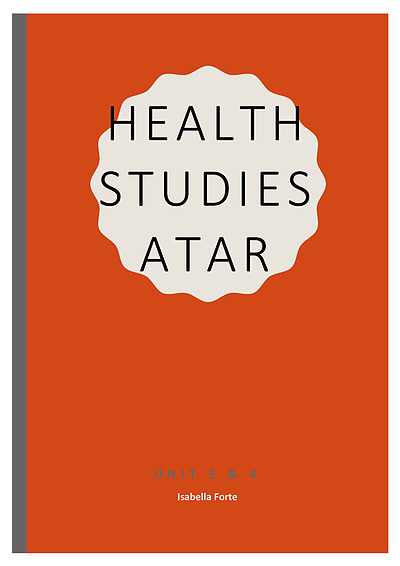 Cover page of ATAR Health Studies (80% school mark)