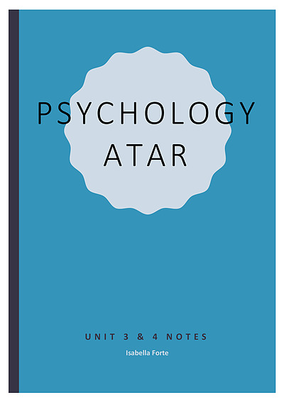 Cover page of ATAR Psychology Notes (year 12)