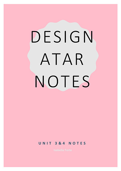 Cover page of ATAR design notes (87% in written exam)