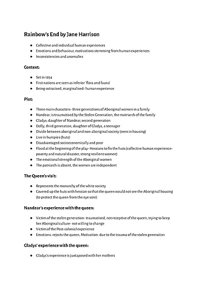 Cover page of Rainbow's End Notes/Techniques/Examples