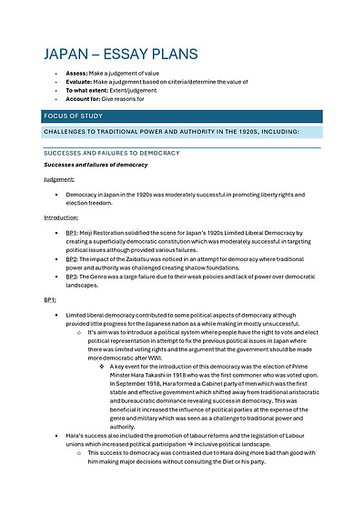 Cover page of JAPAN ESSAY PLANS
