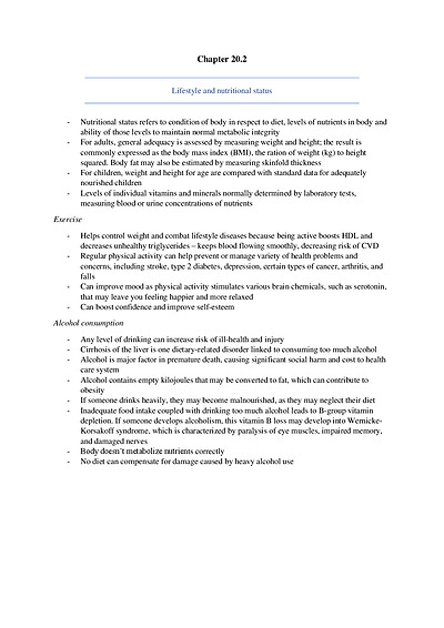 Cover page of Food technology chapter 20 summary notes