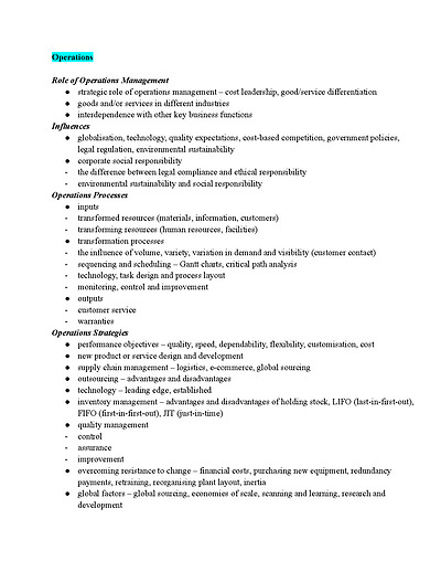 Cover page of Extensive Full Business Syllabus Notes