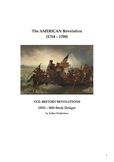 Cover page of VCE History: Revolutions - The AMERICAN Revolution (AOS 1 &amp; AOS 2)