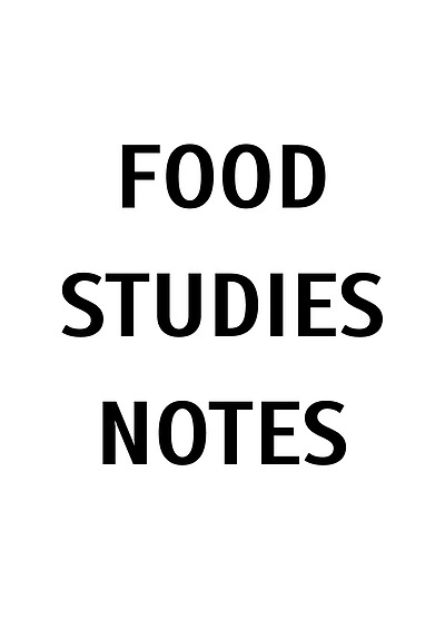 Cover page of Food Studies Unit 3/4 Notes 