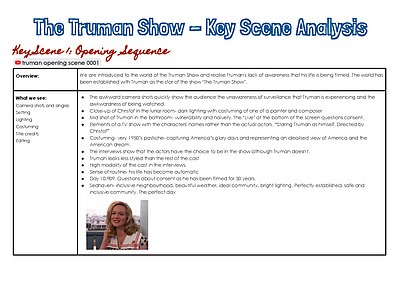 Cover page of The Truman Show Scene Analysis