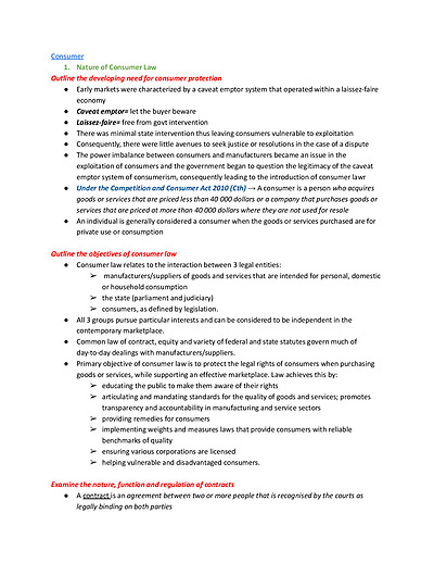Cover page of COMPLETE YEAR 12 LEGAL STUDIES NOTES