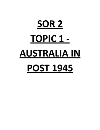 Cover page of COMPLETE YEAR 12 SOR 2 NOTES RE Post 1945