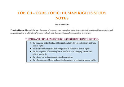 Cover page of BAND 6 HUMAN RIGHTS DETAILED NOTES WITH ALL LAWS/CASES/MEDIA ARTICLES