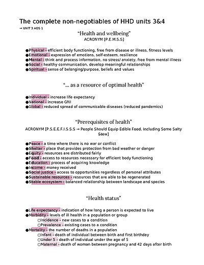 Cover page of A+ student: HEALTH AND HUMAN DEVELOPMENT UNITS 3&4