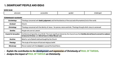 Cover page of STUDIES OF RELIGION 1 - DEPTH STUDY: CHRISTIANITY NOTES