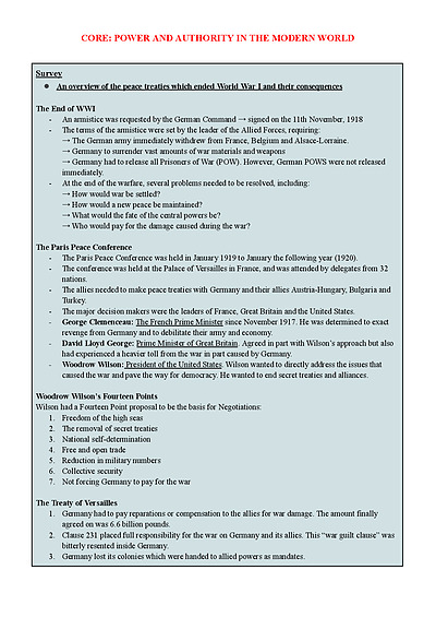 Cover page of Power and Authority Year 12 HSC Notes