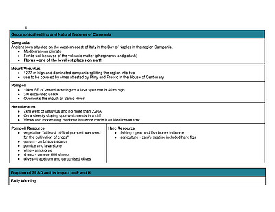 Cover page of BAND 6 POMPEII AND HERCULANEUM COMPLETE SYLLABUS NOTES AND SOURCES