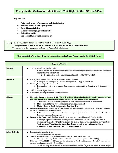 Cover page of CIVIL RIGHTS IN THE USA 1945-1968 (CHANGE IN THE MODERN WORLD) FULL SYLLABUS NOTES HSC MODERN HISTORY BAND 6