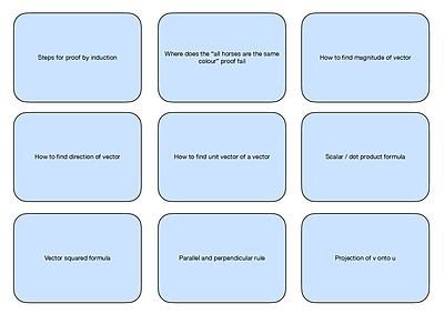 Cover page of Mathematics Extension 1 Printable Flash Cards
