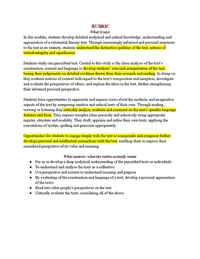 Cover page of English Advanced MOD B (TS Elliot) Notes