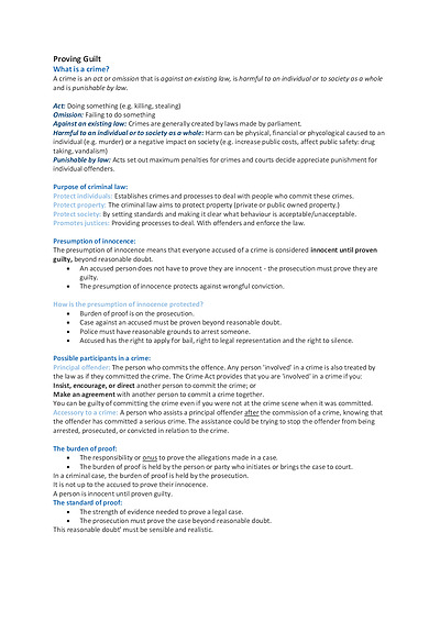 Cover page of VCE Unit 1 Legal studies AOS 2 full notes