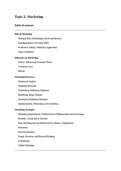 Cover page of Band 5 Business Studies- MARKETING FULL NOTES (w/ Qantas case study)