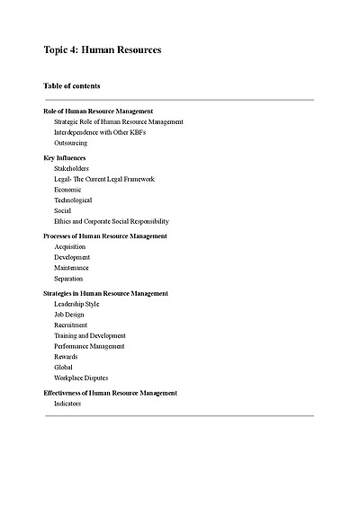 Cover page of Band 5 Business Studies- HUMAN RESOURCES FULL NOTES (w/ Qantas case study)