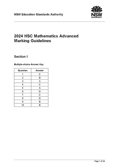 Cover page of HSC mathematics advanced full paper guide