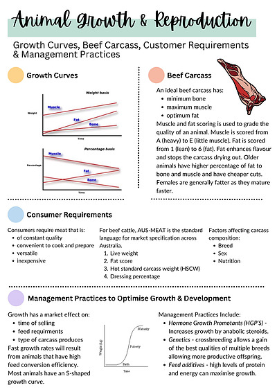 Cover page of HSC Agriculture - Animal Production - Summary Notes