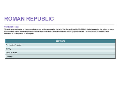 Cover page of Topic 3 - Fall of the Roman Republic