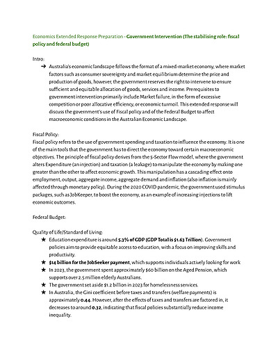 Cover page of RANK 1ST ECONOMICS Preliminary Essay Plans