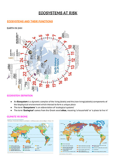 Cover page of HSC Geography Notes - Ecosystems At Risk