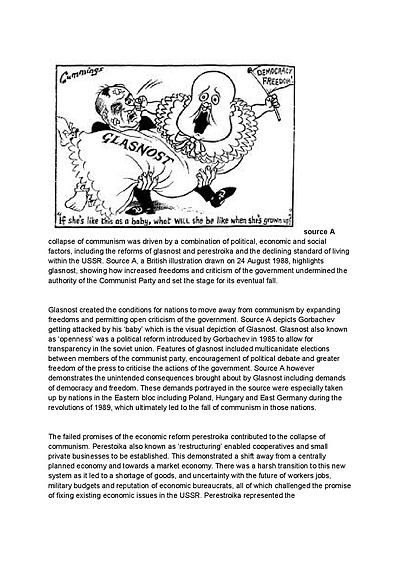 Cover page of Fall of communism short answer response