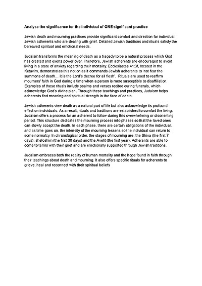 Cover page of Judaism death and mourning short answer