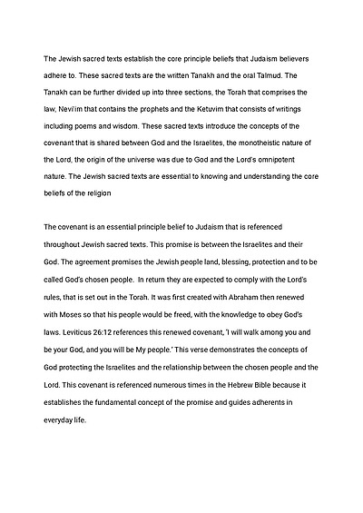 Cover page of Judaism principle beliefs essay