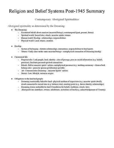 Cover page of Studies of Religion 1 Unit Notes