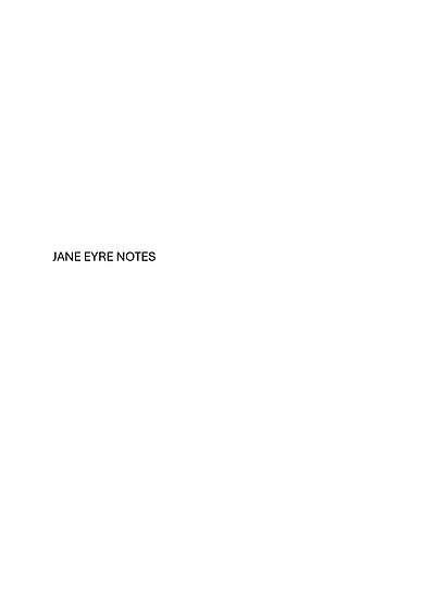 Cover page of Jane Eyre Notes