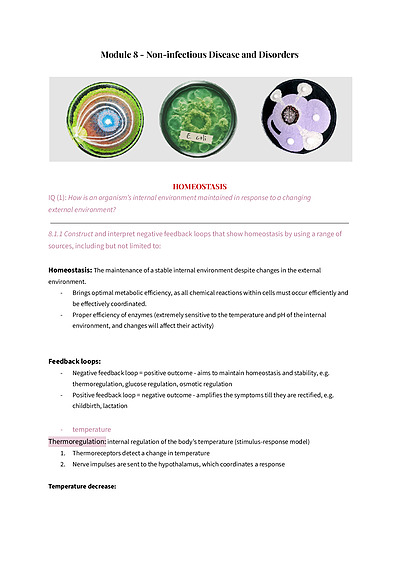 Cover page of Biology Notes Mod 8