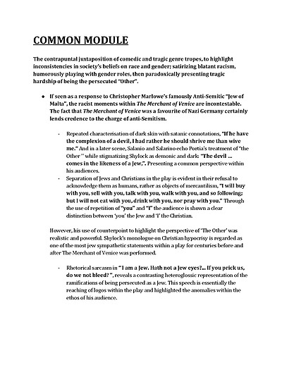 Cover page of ALL MODULES - Essay outline + paragraphs