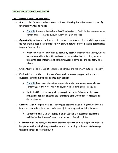 Cover page of IB Economics SL Revision Study Guide | 207 pages | Detailed Typed Notes