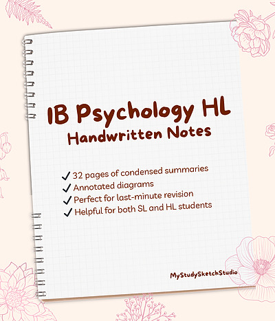 Cover page of IB Psychology HL Handwritten Notes | Exam Cheat Sheet