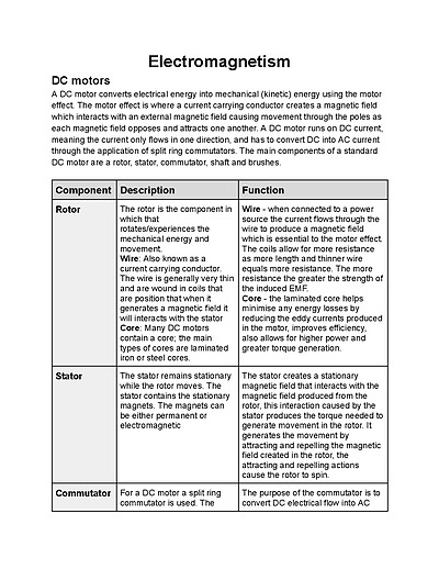 Cover page of HSC Physics – Module 5: Electromagnetism (Motors) Notes