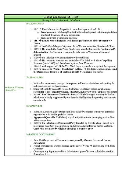 Cover page of Detailed Peace and Conflict Notes - Conflict in Indochina 1954–1979