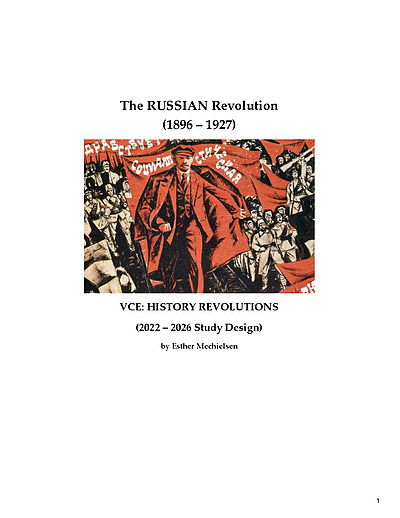 Cover page of VCE History: Revolutions - The RUSSIAN Revolution (AOS 1 & AOS 2)