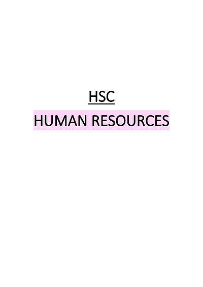 Cover page of Human Resource Management