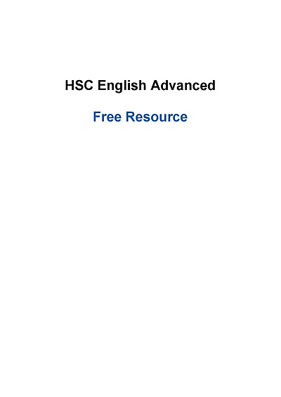 Cover page of HSC English Advanced - Free Resource