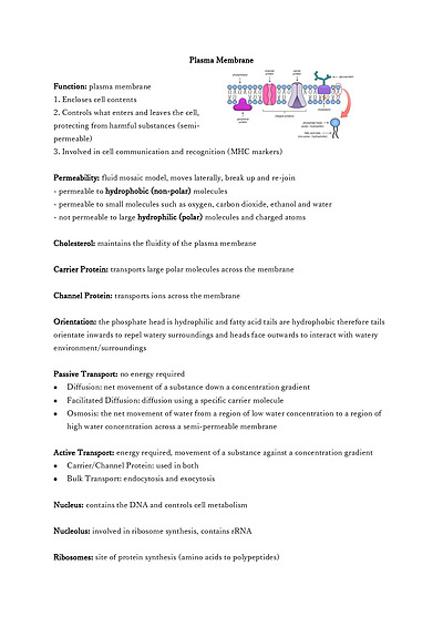 Cover page of Biology Units 3/4 Complete Summary