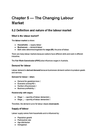 Cover page of Economics U2 AOS 2 More Notes