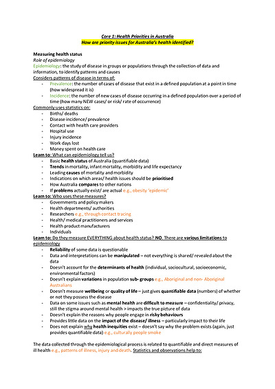 Cover page of PDHPE: Health priorities in Aus.