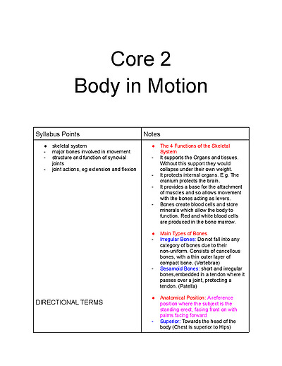 Cover page of PDHPE Prelim Core 2 + First Aid Detailed Notes