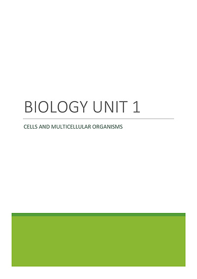 Cover page of QCAA Biology Unit 1 Compiled Notes 2020